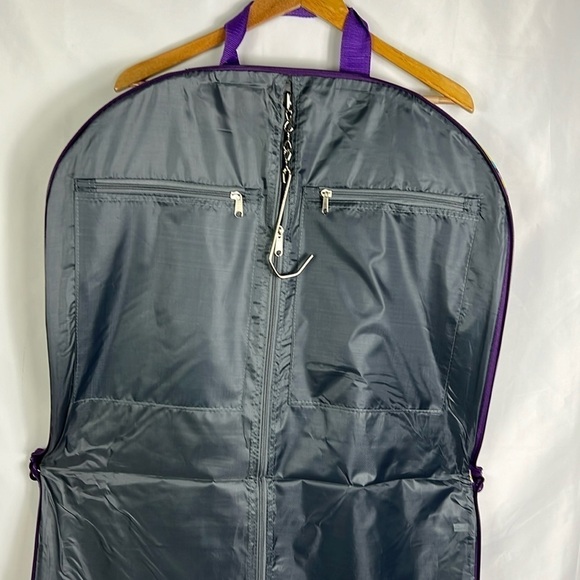 Floral Heart Pattern Travel Garment Bag Pale Purple & Neon Green NWOT - Picture 5 of 8